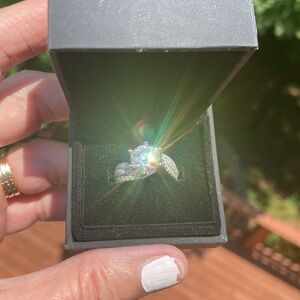 Size 7 Three Carat Moissinite In Sterling Silver